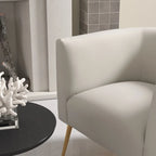Fauteuil d'appoint rond en velours de style Mid-Century Modern – Pieds dorés, 4 coloris, capacité de 113 kg