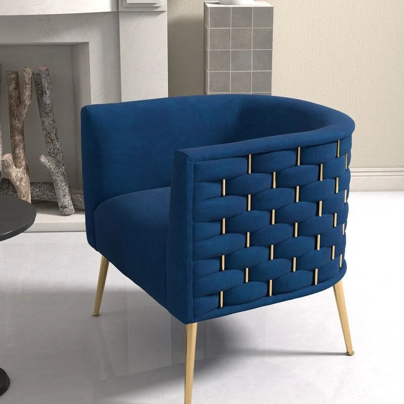 Fauteuil d'appoint rond en velours de style Mid-Century Modern – Pieds dorés, 4 coloris, capacité de 113 kg