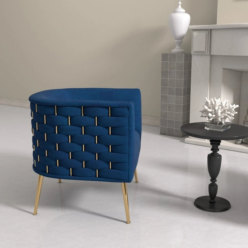 Fauteuil d'appoint rond en velours de style Mid-Century Modern – Pieds dorés, 4 coloris, capacité de 113 kg
