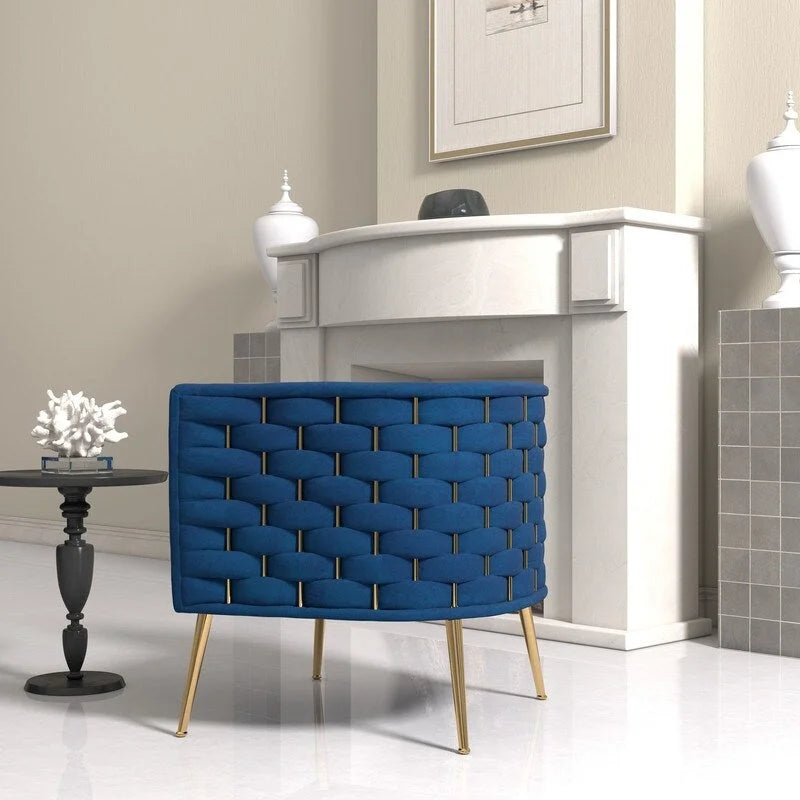 Fauteuil d'appoint rond en velours de style Mid-Century Modern – Pieds dorés, 4 coloris, capacité de 113 kg
