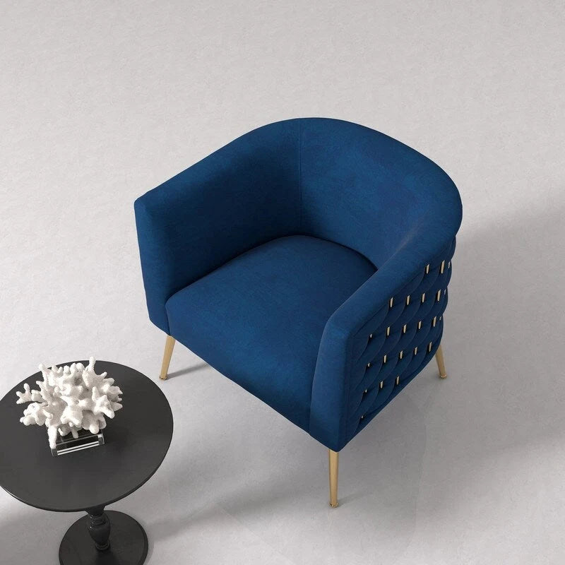 Fauteuil d'appoint rond en velours de style Mid-Century Modern – Pieds dorés, 4 coloris, capacité de 113 kg