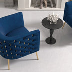 Fauteuil d'appoint rond en velours de style Mid-Century Modern – Pieds dorés, 4 coloris, capacité de 113 kg