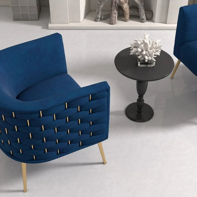Fauteuil d'appoint rond en velours de style Mid-Century Modern – Pieds dorés, 4 coloris, capacité de 113 kg