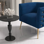 Fauteuil d'appoint rond en velours de style Mid-Century Modern – Pieds dorés, 4 coloris, capacité de 113 kg