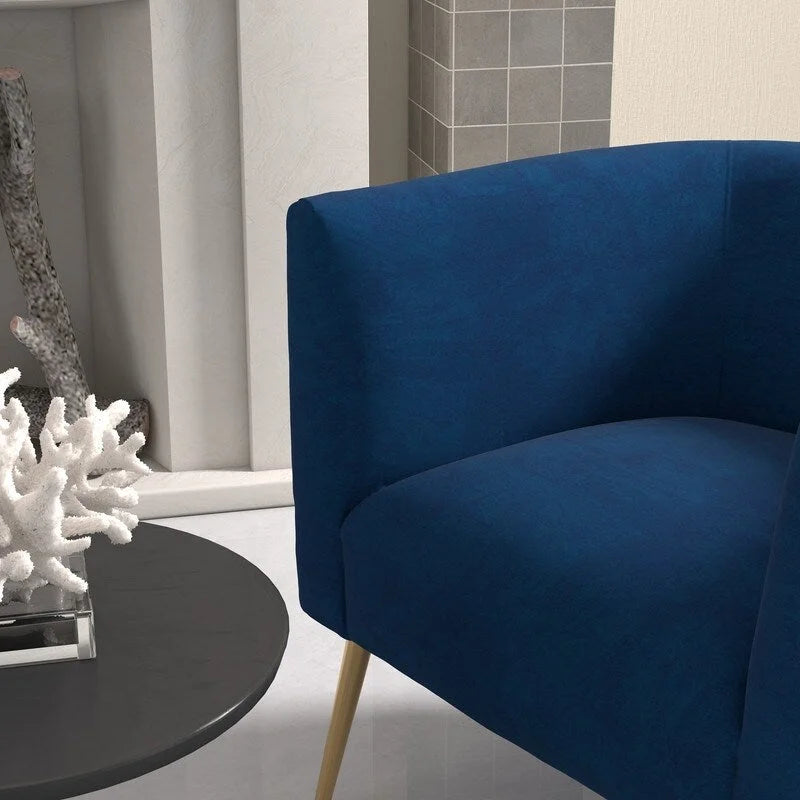 Fauteuil d'appoint rond en velours de style Mid-Century Modern – Pieds dorés, 4 coloris, capacité de 113 kg