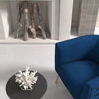 Fauteuil d'appoint rond en velours de style Mid-Century Modern – Pieds dorés, 4 coloris, capacité de 113 kg