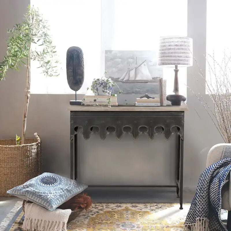 Table basse Glam dorée en métal avec plateau en verre et étagère miroir – Salon moderne