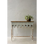 Table basse Glam dorée en métal avec plateau en verre et étagère miroir – Salon moderne