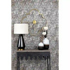 Table basse Glam dorée en métal avec plateau en verre et étagère miroir – Salon moderne