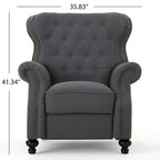 Fauteuil inclinable en tissu clouté capitonné – Cadre en bouleau, capacité de 136 kg