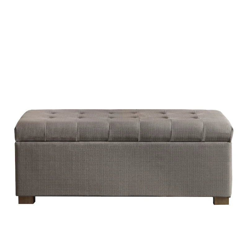 Banc de rangement en velours capitonné avec charnières de sécurité – Salon et chambre à coucher