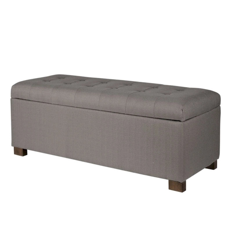 Banc de rangement en velours capitonné avec charnières de sécurité – Salon et chambre à coucher