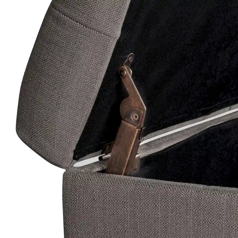 Banc de rangement en velours capitonné avec charnières de sécurité – Salon et chambre à coucher