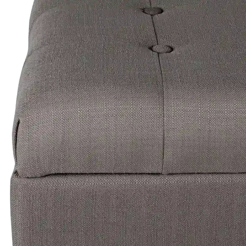 Banc de rangement en velours capitonné avec charnières de sécurité – Salon et chambre à coucher