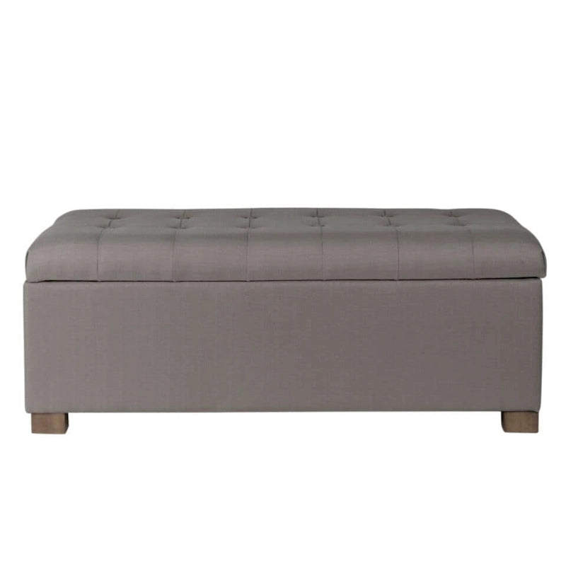 Banc de rangement en velours capitonné avec charnières de sécurité – Salon et chambre à coucher