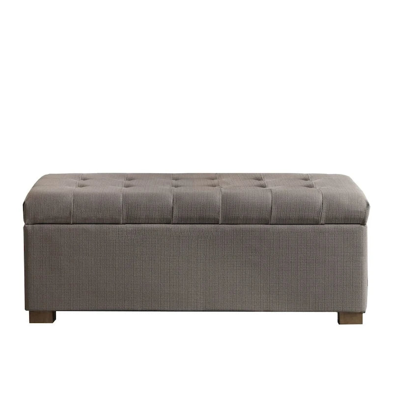 Banc de rangement en velours capitonné avec charnières de sécurité – Salon et chambre à coucher