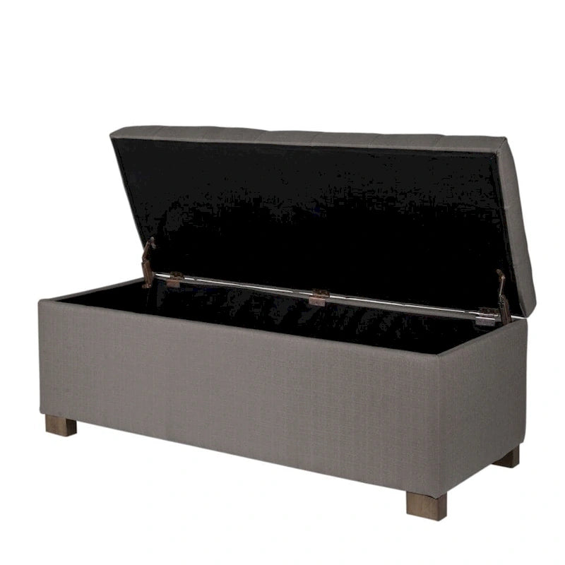 Banc de rangement en velours capitonné avec charnières de sécurité – Salon et chambre à coucher