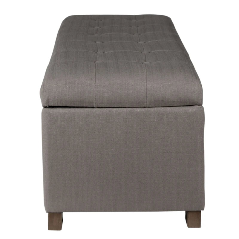 Banc de rangement en velours capitonné avec charnières de sécurité – Salon et chambre à coucher