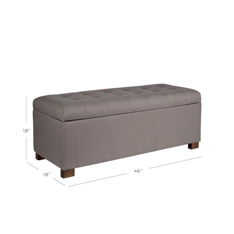 Banc de rangement en velours capitonné avec charnières de sécurité – Salon et chambre à coucher
