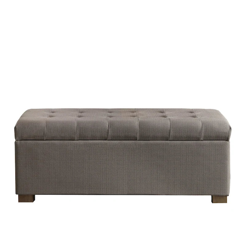 Banc de rangement en velours capitonné avec charnières de sécurité – Salon et chambre à coucher