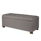 Banc de rangement en velours capitonné avec charnières de sécurité – Salon et chambre à coucher