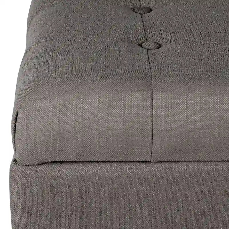 Banc de rangement en velours capitonné avec charnières de sécurité – Salon et chambre à coucher