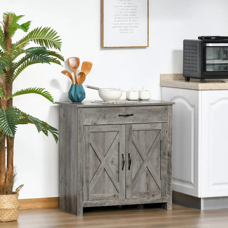 Meuble de rangement 32" style porte de grange – Buffet, pour salon ou entrée