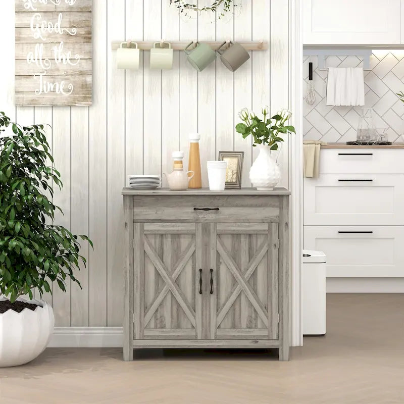 Meuble de rangement 32" style porte de grange – Buffet, pour salon ou entrée