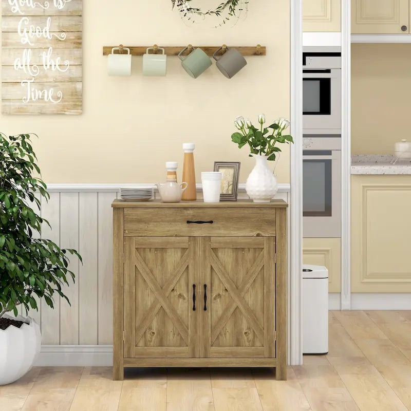 Meuble de rangement 32" style porte de grange – Buffet, pour salon ou entrée