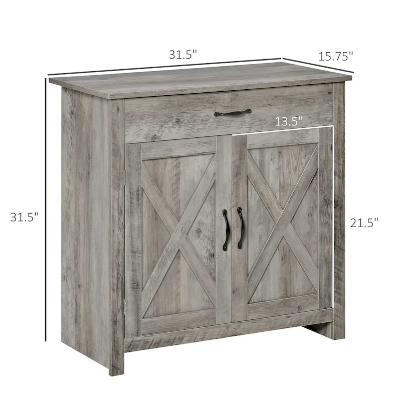 Meuble de rangement 32" style porte de grange – Buffet, pour salon ou entrée