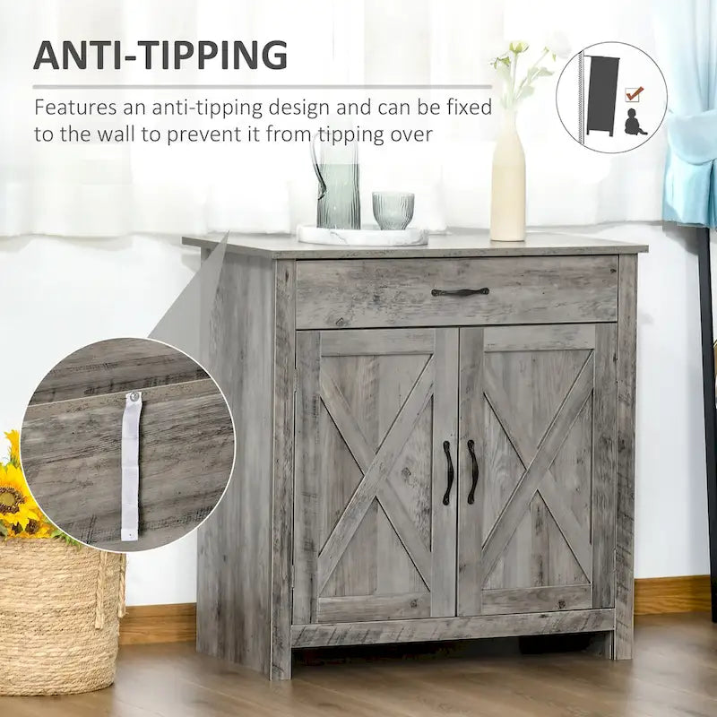 Meuble de rangement 32" style porte de grange – Buffet, pour salon ou entrée