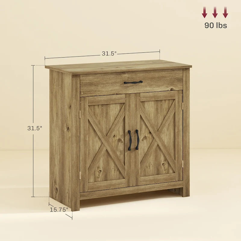 Meuble de rangement 32" style porte de grange – Buffet, pour salon ou entrée