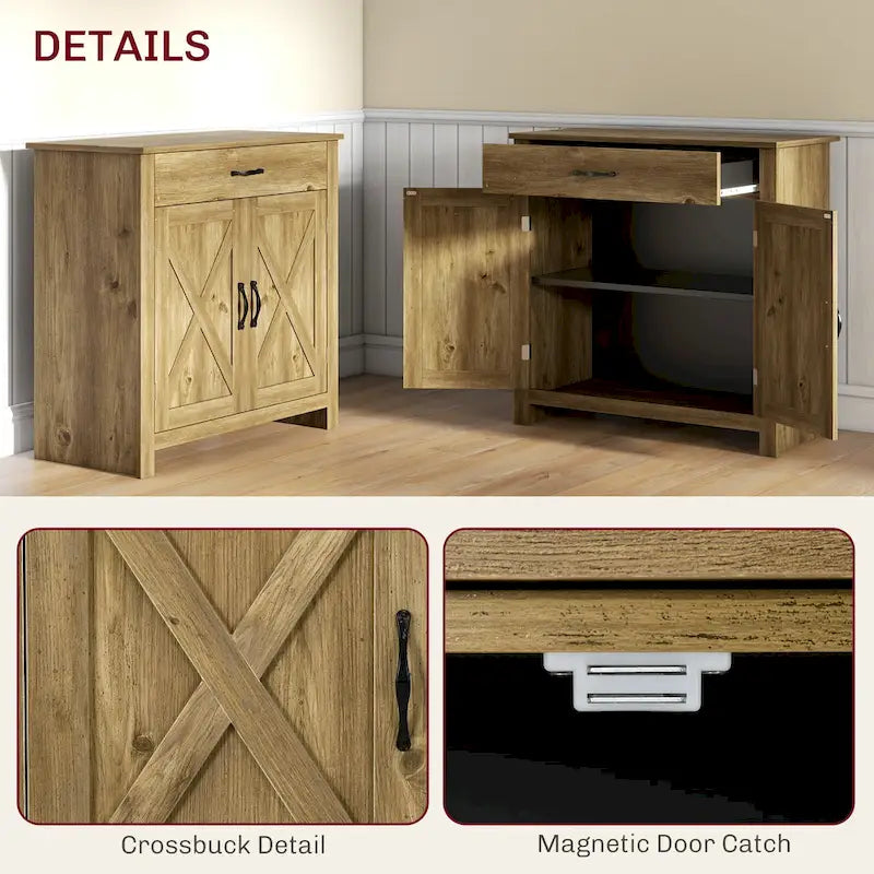 Meuble de rangement 32" style porte de grange – Buffet, pour salon ou entrée
