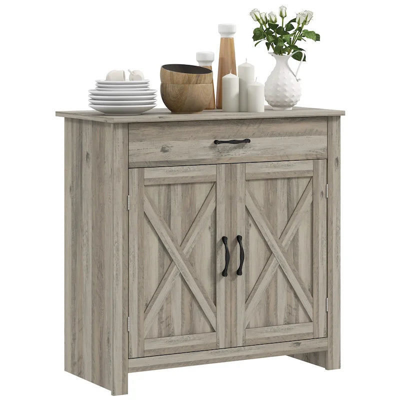 Meuble de rangement 32" style porte de grange – Buffet, pour salon ou entrée