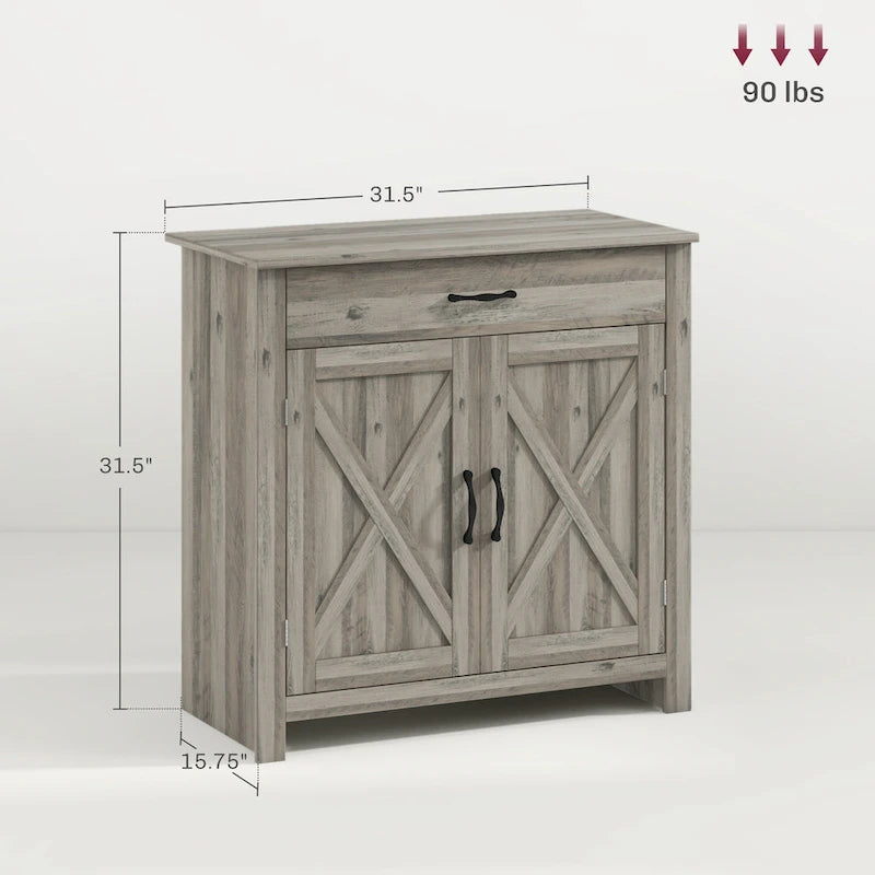 Meuble de rangement 32" style porte de grange – Buffet, pour salon ou entrée