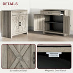 Meuble de rangement 32" style porte de grange – Buffet, pour salon ou entrée