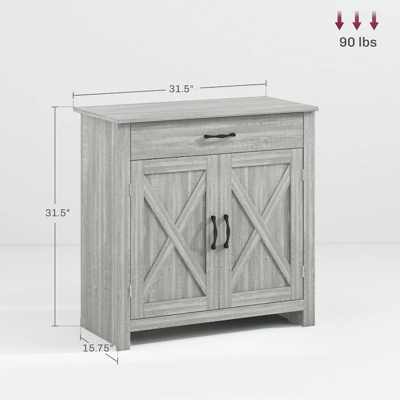 Meuble de rangement 32" style porte de grange – Buffet, pour salon ou entrée