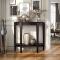 Console demi-lune contemporaine avec étagère inférieure – 3 coloris, MDF