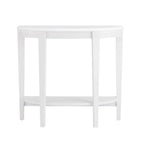 Console demi-lune contemporaine avec étagère inférieure – 3 coloris, MDF