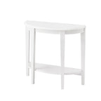 Console demi-lune contemporaine avec étagère inférieure – 3 coloris, MDF
