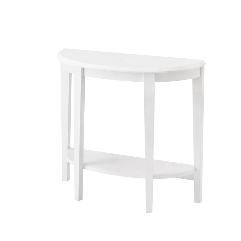 Console demi-lune contemporaine avec étagère inférieure – 3 coloris, MDF
