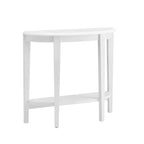 Console demi-lune contemporaine avec étagère inférieure – 3 coloris, MDF
