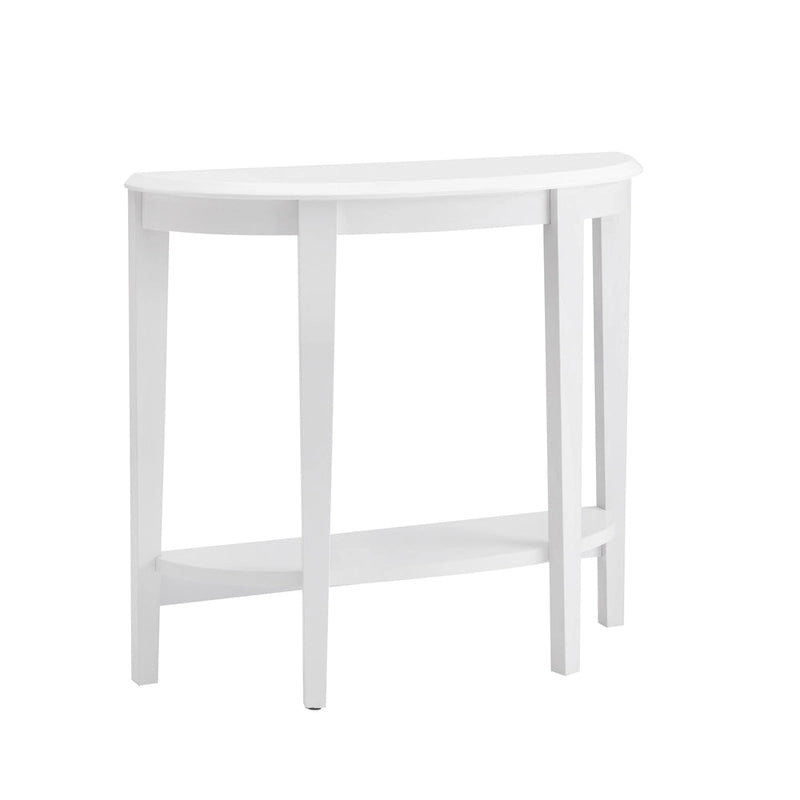Console demi-lune contemporaine avec étagère inférieure – 3 coloris, MDF