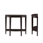 Console demi-lune contemporaine avec étagère inférieure – 3 coloris, MDF