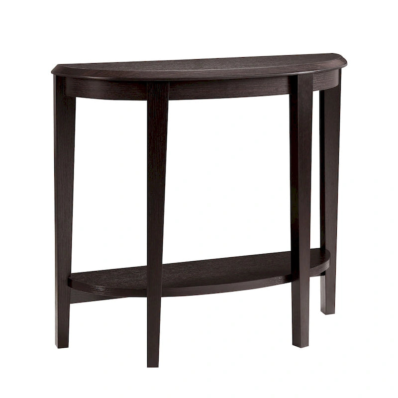Console demi-lune contemporaine avec étagère inférieure – 3 coloris, MDF