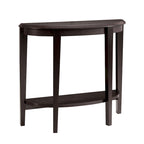 Console demi-lune contemporaine avec étagère inférieure – 3 coloris, MDF