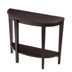 Console demi-lune contemporaine avec étagère inférieure – 3 coloris, MDF