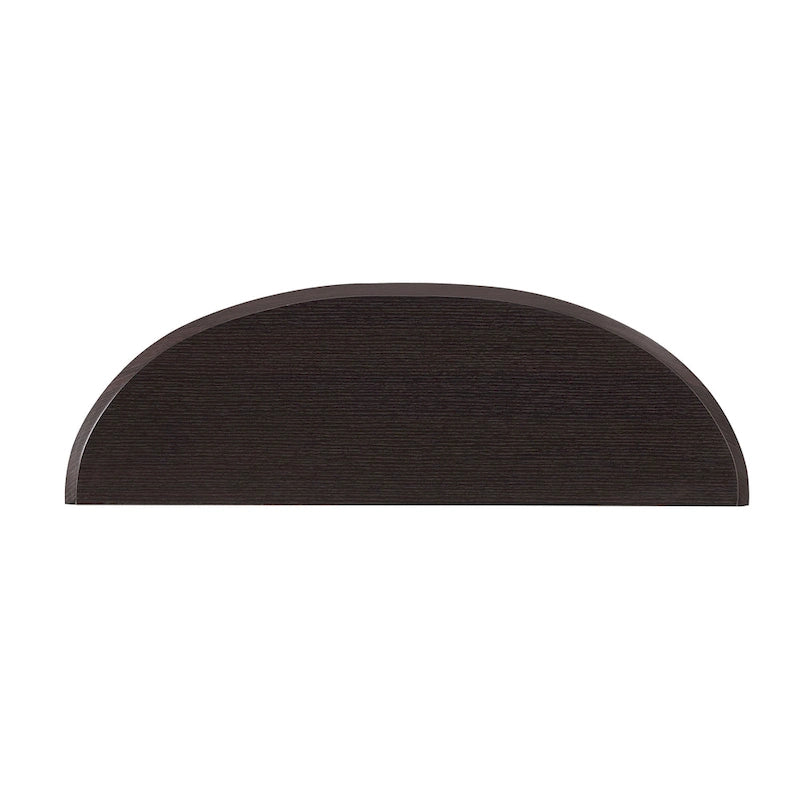Console demi-lune contemporaine avec étagère inférieure – 3 coloris, MDF