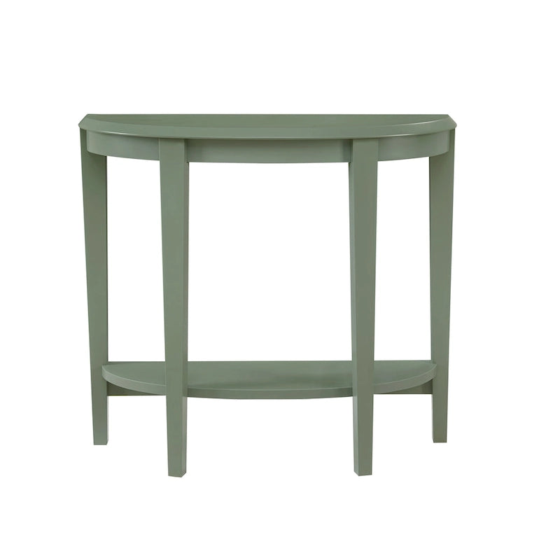 Console demi-lune contemporaine avec étagère inférieure – 3 coloris, MDF