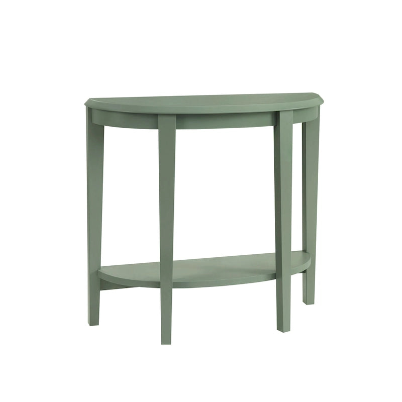 Console demi-lune contemporaine avec étagère inférieure – 3 coloris, MDF